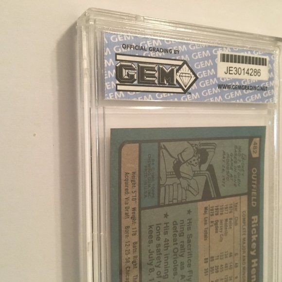 1980 Topps Rickey Henderson Rookie Card RC GEM Gem Mint 10 #482 - Picture 9 of 12